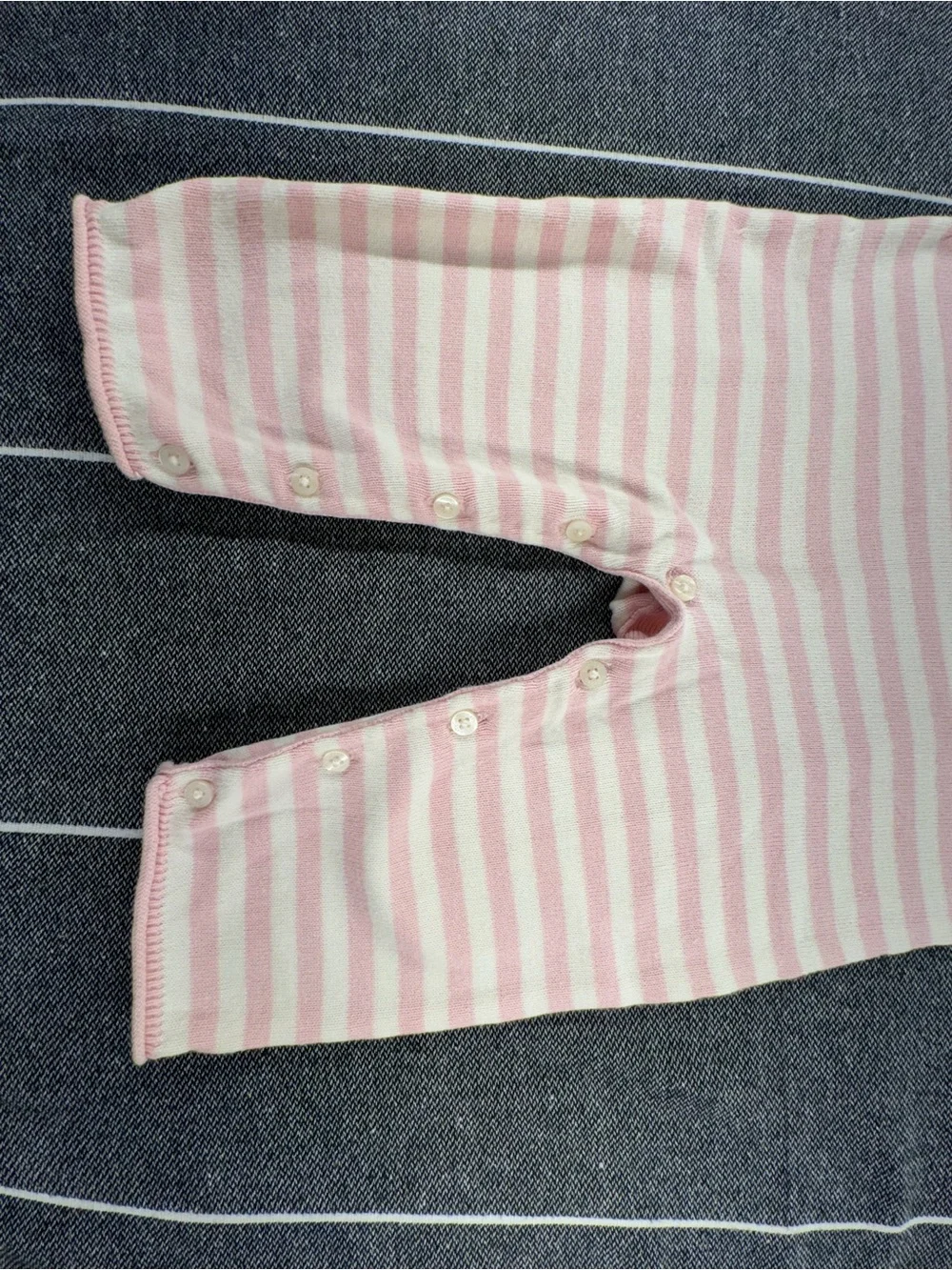 GAP baby pink and cream striped knit jumper
